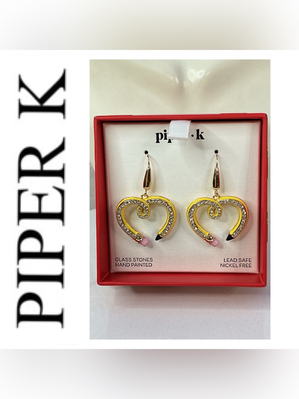 🌟🌟 PiperK Yellow Pencil Drop Earrings